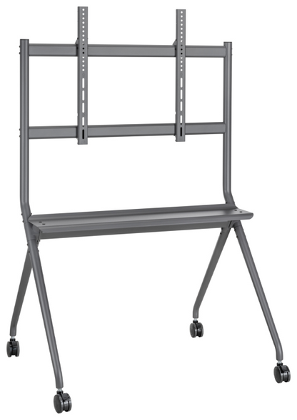 AISENS Soporte De Suelo Pro Con Rueda, 1 Bandeja Para Pantalla Interactiva/TV 120kg De 50-86, Negro