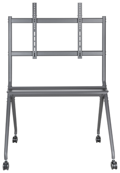 AISENS Soporte De Suelo Pro Con Rueda, 1 Bandeja Para Pantalla Interactiva/TV 120kg De 50-86, Negro