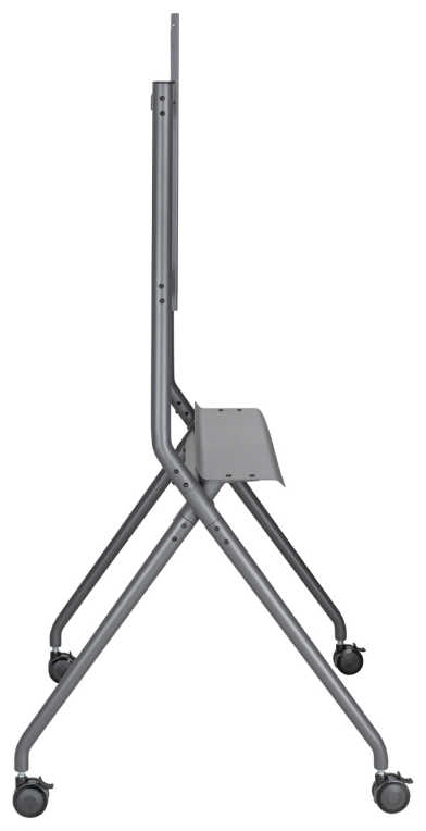 AISENS Soporte De Suelo Pro Con Rueda, 1 Bandeja Para Pantalla Interactiva/TV 120kg De 50-86, Negro