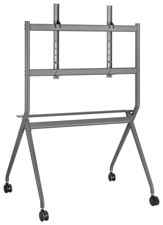 AISENS Soporte De Suelo Pro Con Rueda, 1 Bandeja Para Pantalla Interactiva/TV 120kg De 50-86, Negro