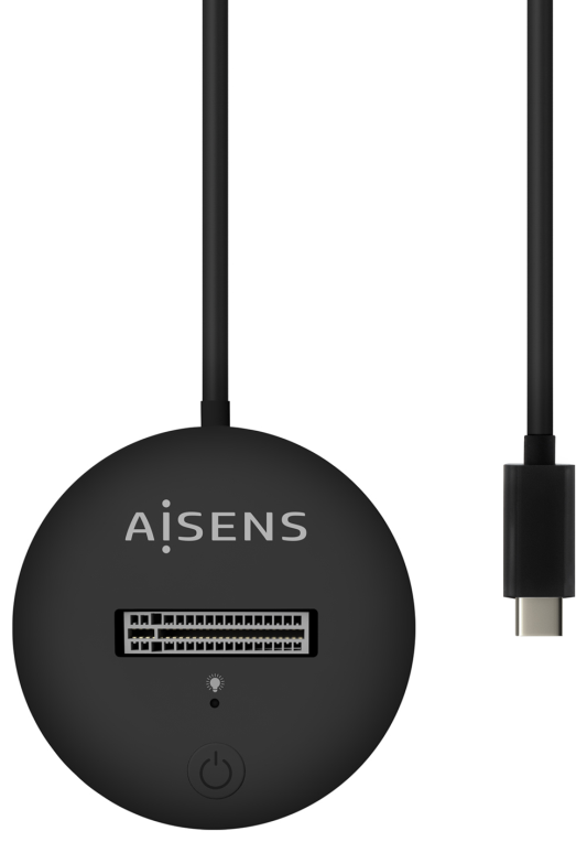 AISENS USB-C Dock M.2 (NGFF) ASUC-M2D013-BK SATA/NVMe A USB3.1 Gen2, Negra