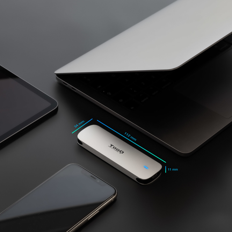 TooQ Caja Externa para SSD M.2 NGFF, Plata