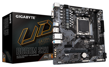 GIGABYTE B650M S2H Placa base - AMD Ryzen serie 9000, VRM de 5+2+2 fases, hasta 6400 MHz DDR5 (OC), 1xPCIe 4.0 M.2, LAN GbE, USB 3.2 Gen 1