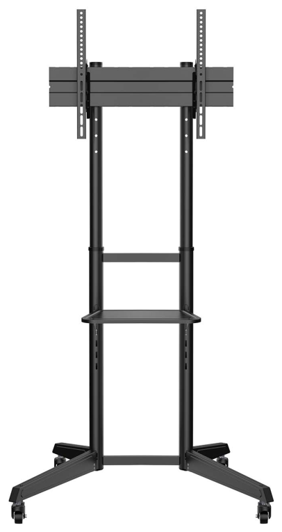 AISENS Soporte de Suelo ECO con Rueda, Bandeja para DVD para Monitor/TV 50Kg de 37-70, Negro
