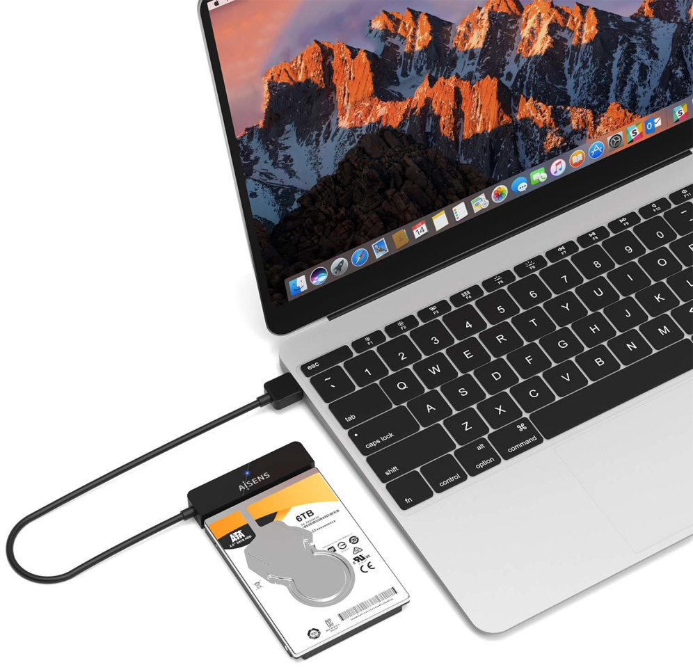 AISENS Adaptador SATA a USB-A USB3.0/USB3.1 Gen1 para Discos Duros 2.5?, Negro