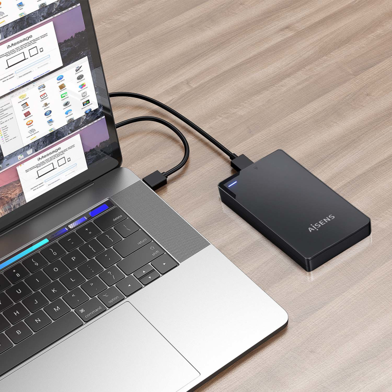 AISENS Caja Externa 2,5? 9.5mm SATA a USB 3.0/USB3.1 Gen1, Negra