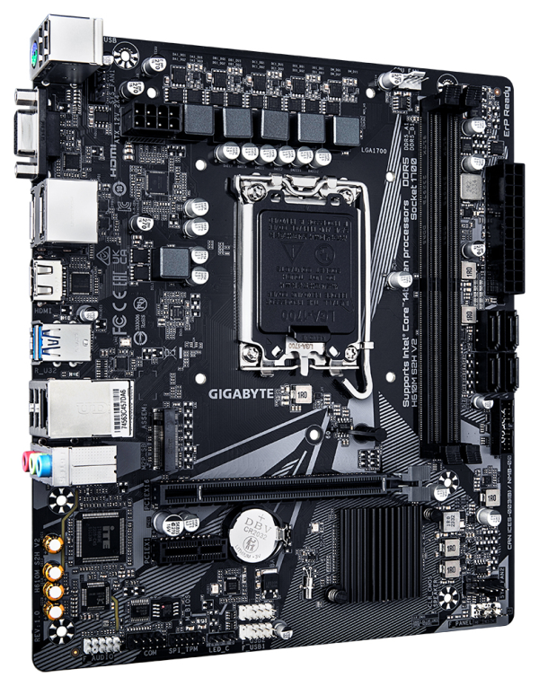 GIGABYTE H610M S2H V2 Placa base - Soporta CPUs Intel Core de 14ª generación, 4+1+1 Fases Híbridas VRM Digital, hasta 5600MHz DDR5, 1xPCIe 3.0 M.2, GbE LAN, USB 3.2 Gen 1