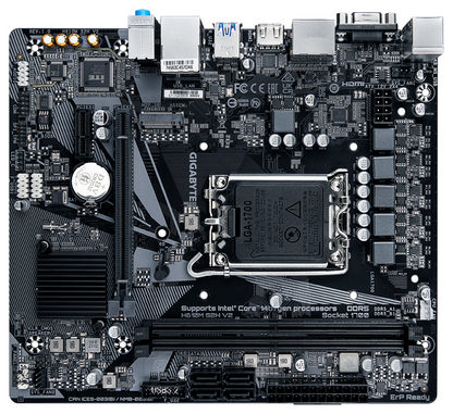 GIGABYTE H610M S2H V2 Placa base - Soporta CPUs Intel Core de 14ª generación, 4+1+1 Fases Híbridas VRM Digital, hasta 5600MHz DDR5, 1xPCIe 3.0 M.2, GbE LAN, USB 3.2 Gen 1