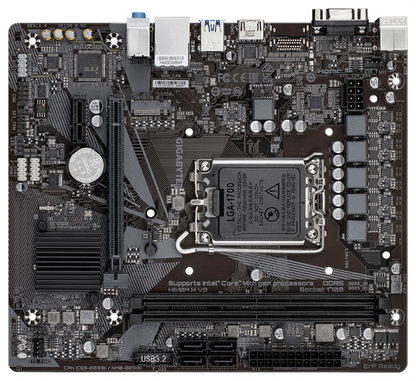 GIGABYTE H610M H V2 Placa base - Compatible con procesadores Intel Core 14th CPUs, 4+1+1 Hybrid Digital VRM, up to 5600MHz DDR5, 1xPCIe 3.0 M.2, GbE LAN, USB 3.2 Gen 1