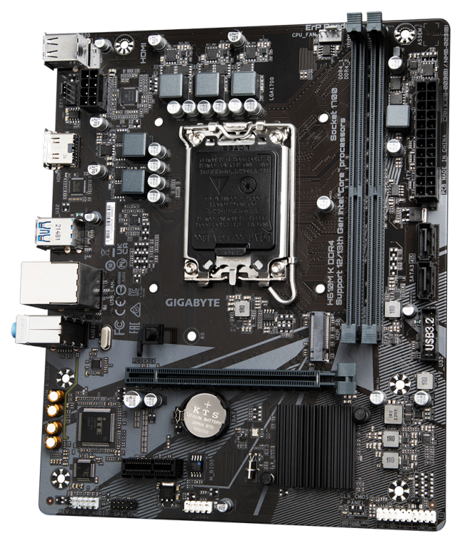 GIGABYTE H610M K DDR4 Placa base - Compatible con procesadores Intel Core 14th Gen CPUs, 3+1+1 Phases Hybrid Power Design, up to 3200MHz DDR4, 1xPCIe 3.0 M.2, GbE LAN, USB 3.2 Gen 1