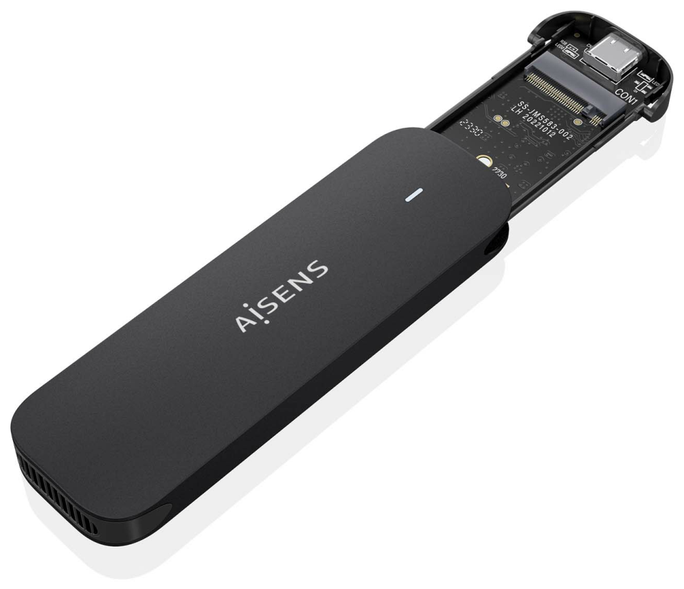 AISENS ASM2-024B caja para disco duro externo Caja externa para unidad de estado solido (SSD) Negro