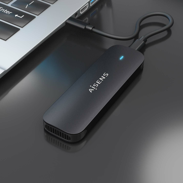AISENS ASM2-024B caja para disco duro externo Caja externa para unidad de estado solido (SSD) Negro
