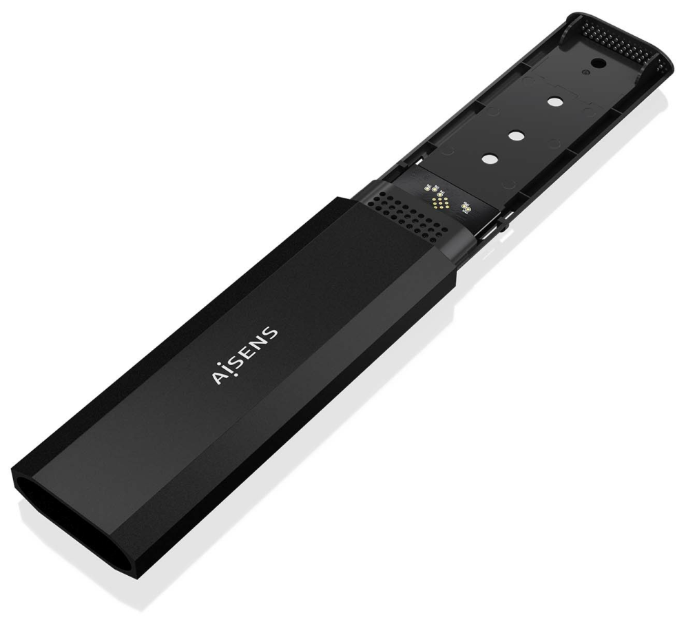 AISENS ASM2-028B caja para disco duro externo Caja externa para unidad de estado solido (SSD) Negro