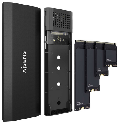 AISENS ASM2-028B caja para disco duro externo Caja externa para unidad de estado solido (SSD) Negro