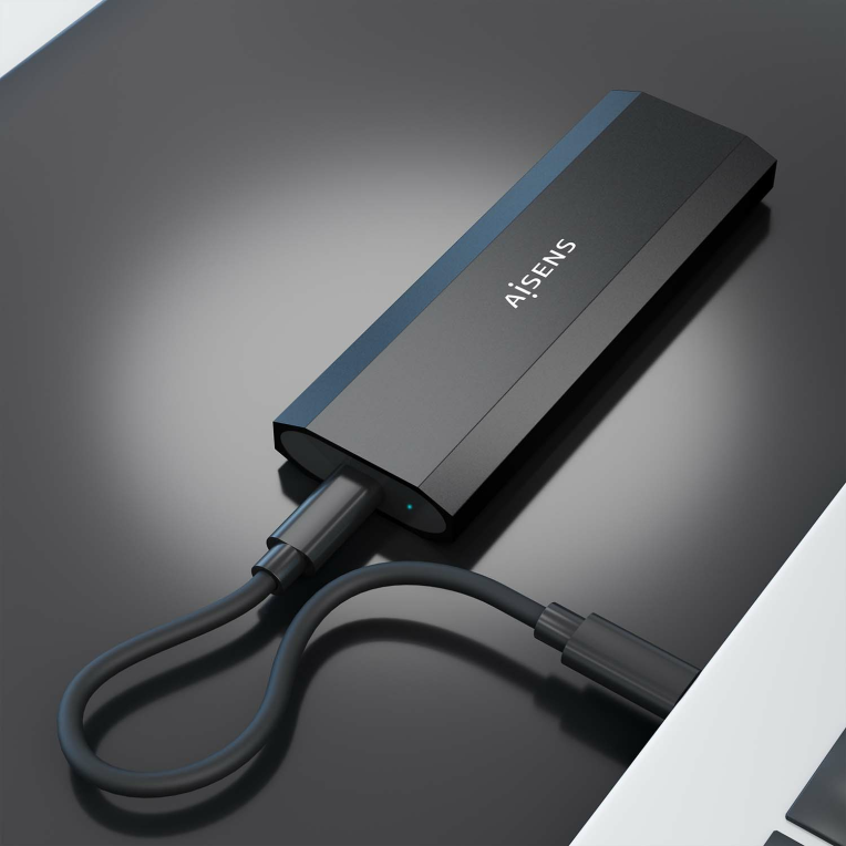 AISENS ASM2-028B caja para disco duro externo Caja externa para unidad de estado solido (SSD) Negro