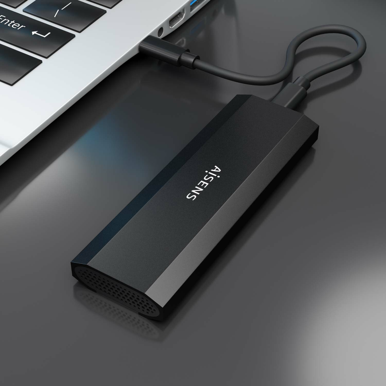 AISENS ASM2-028B caja para disco duro externo Caja externa para unidad de estado solido (SSD) Negro