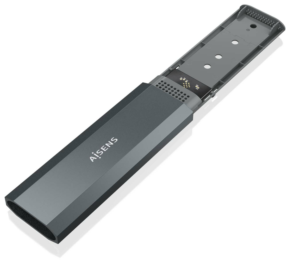 AISENS ASM2-029GR caja para disco duro externo Caja externa para unidad de estado solido (SSD)