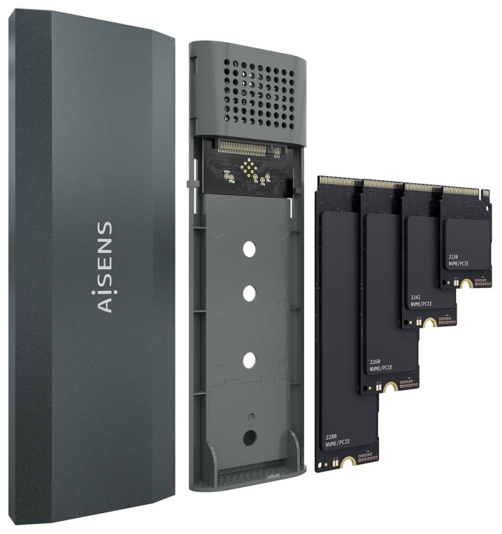 AISENS ASM2-029GR caja para disco duro externo Caja externa para unidad de estado solido (SSD)