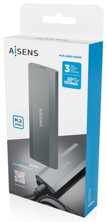 AISENS ASM2-029GR caja para disco duro externo Caja externa para unidad de estado solido (SSD)