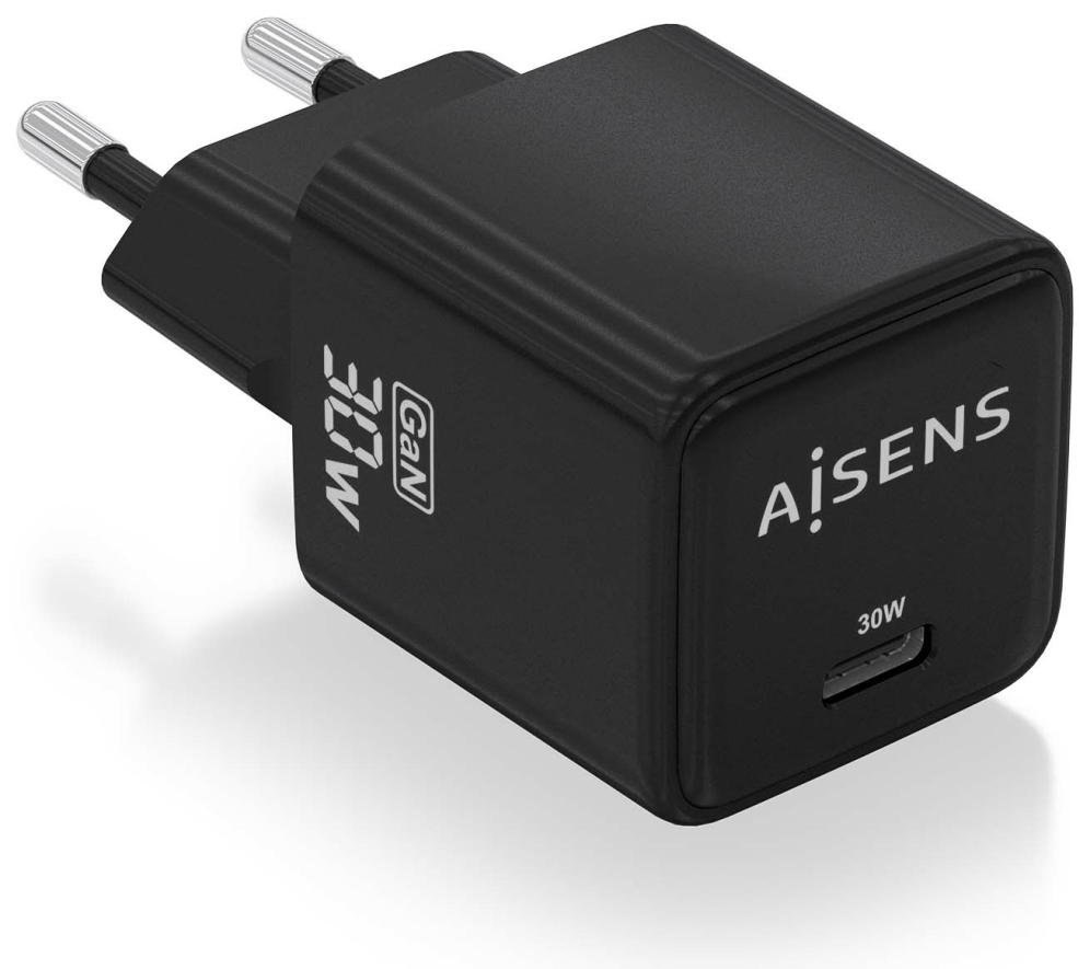 AISENS ASCH-30W1P036-BK cargador de dispositivo movil Universal Corriente alterna Carga rapida Interior