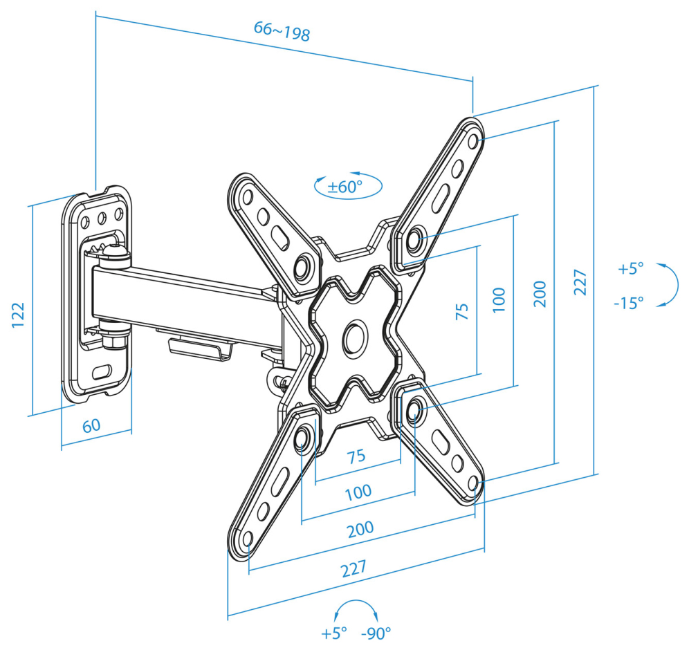 TooQ LP1343TN-B soporte para TV 109,2 cm (43'')