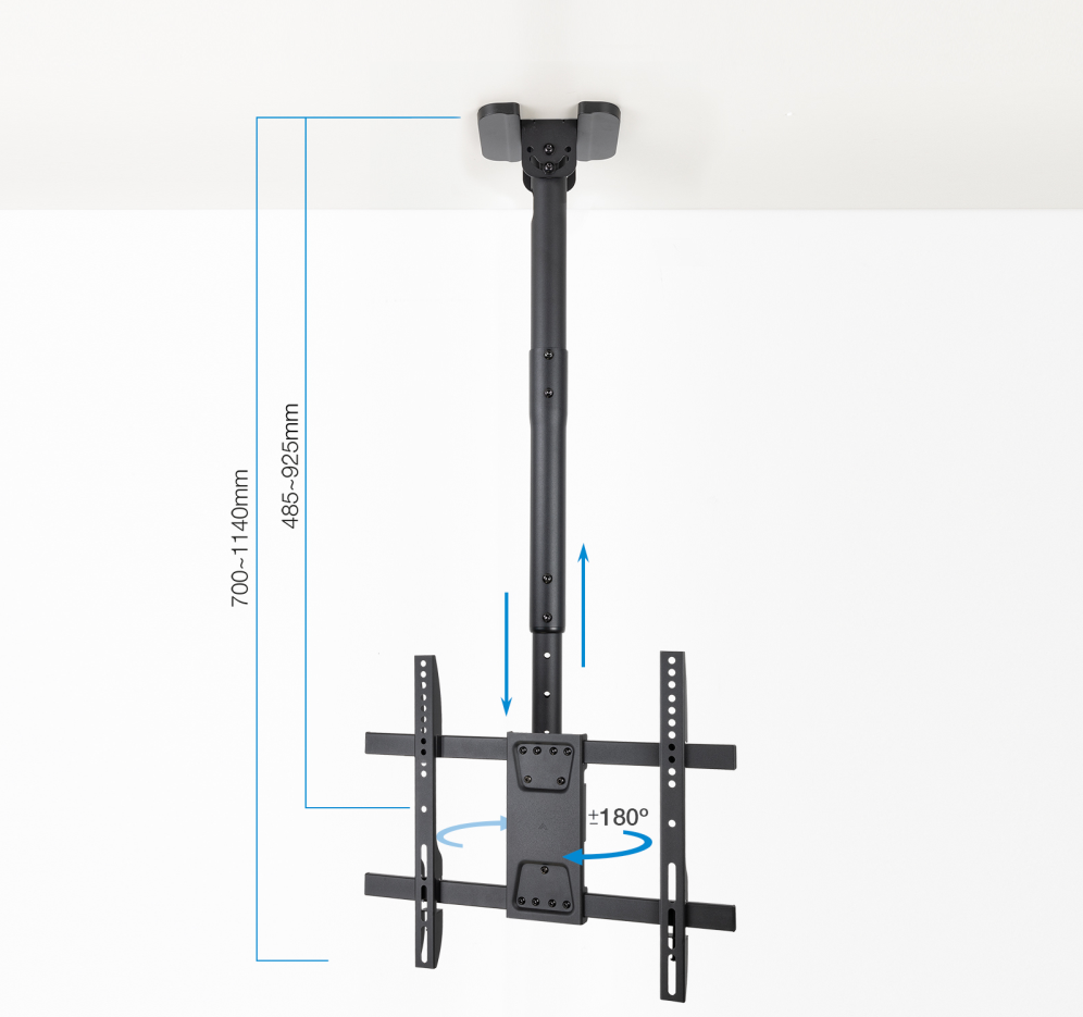TooQ Soporte de Techo para Pantallas 32''-75'', Negro