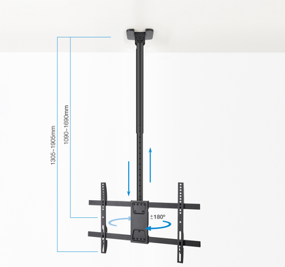 TooQ Soporte de Techo para Pantallas 43''-86'', Negro