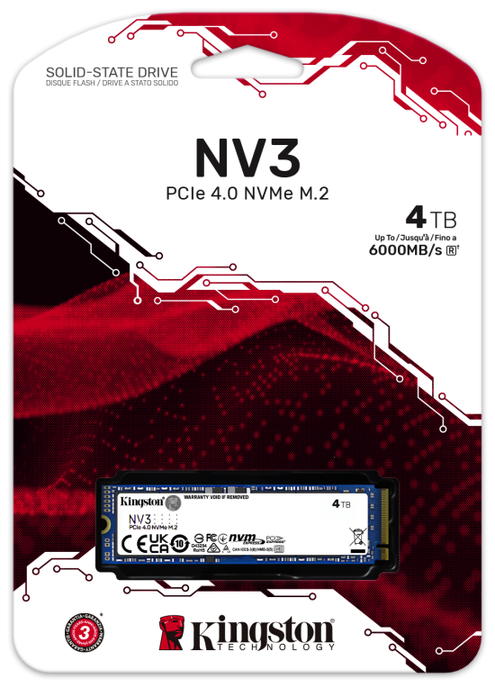 Kingston Technology 4000G NV3 M.2 2280 NVMe SSD