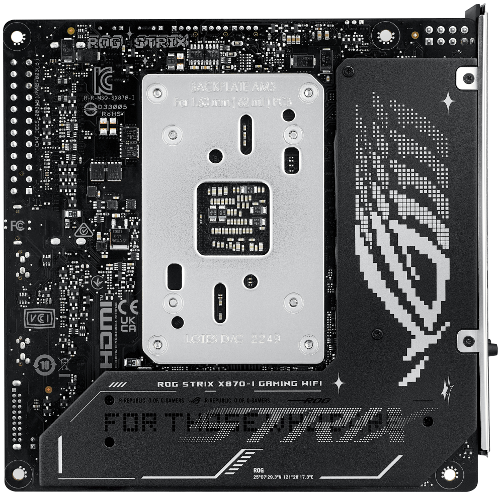 ASUS ROG STRIX X870-I GAMING WIFI AMD X870 Zócalo AM5 mini ITX