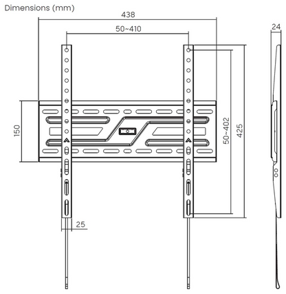 AISENS WT75F-309 soporte para TV 190,5 cm (75'')