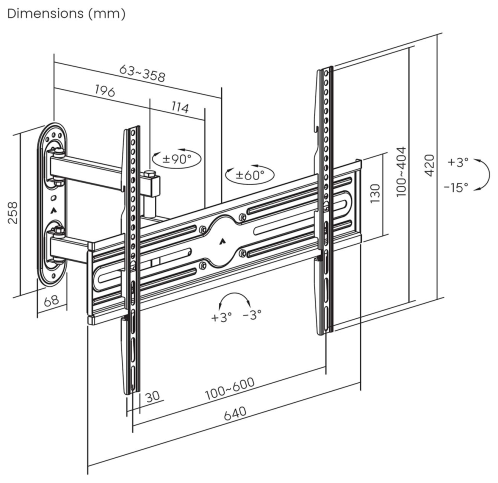 AISENS WT70TSLE-323 soporte para TV 177,8 cm (70'')