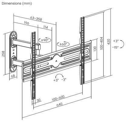 AISENS WT70TSLE-323 soporte para TV 177,8 cm (70'')