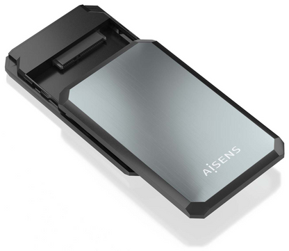 AISENS ASE-2529B caja para disco duro externo Carcasa de disco duro/SSD Negro, Gris 2.5''