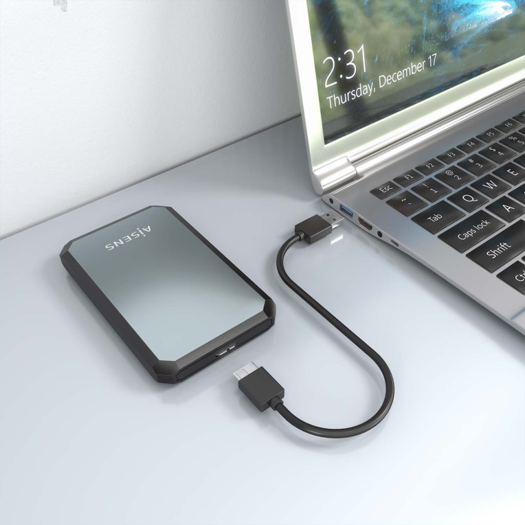 AISENS ASE-2529B caja para disco duro externo Carcasa de disco duro/SSD Negro, Gris 2.5''