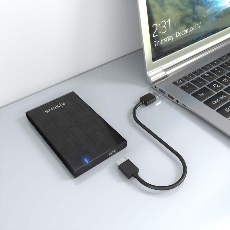 AISENS ASE-2527B caja para disco duro externo Carcasa de disco duro/SSD 2.5''