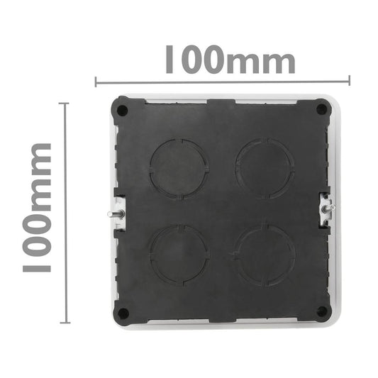 Caja empotrada de registro cuadrada 100x100x48mm para paredes huecas