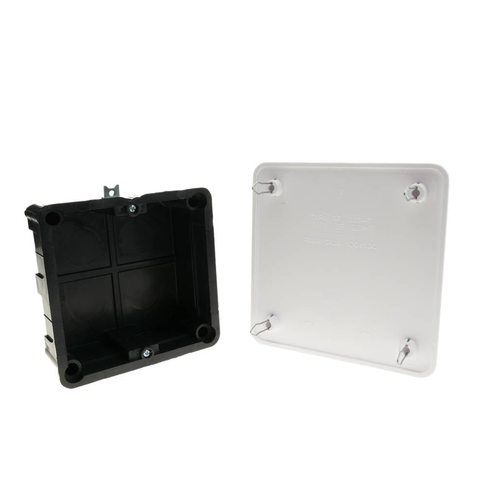 Caja empotrada de registro cuadrada 100x100x48mm para paredes huecas