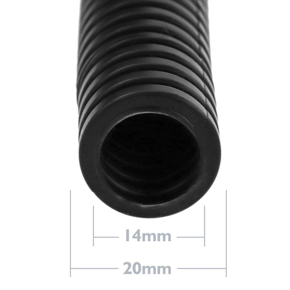 Tubo corrugado PVC flexible M-20 100 m Negro