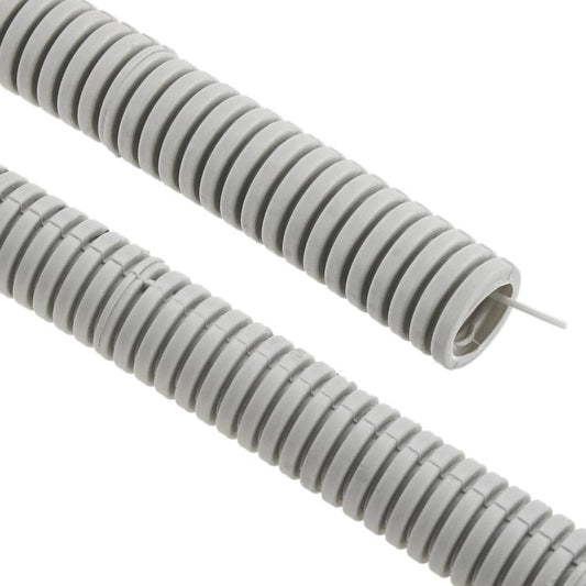 Tubo corrugado PVC con guía M-16 100 m Gris