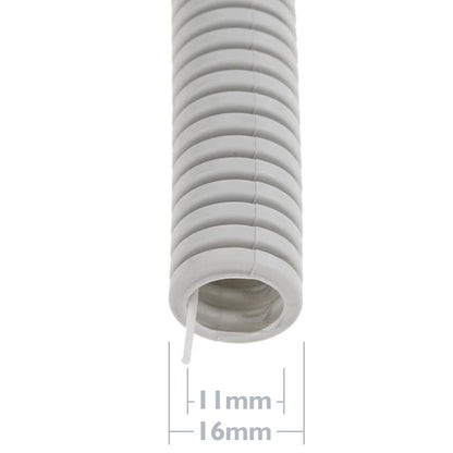 Tubo corrugado PVC con guía M-16 100 m Gris