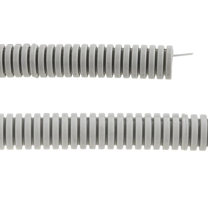 Tubo corrugado PVC con guía M-16 100 m Gris