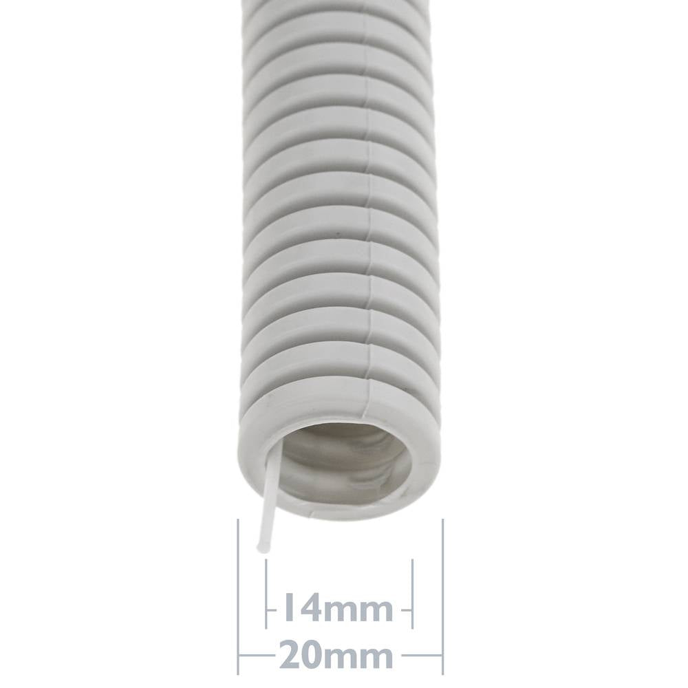 Tubo corrugado PVC con guía M-20 100 m Gris