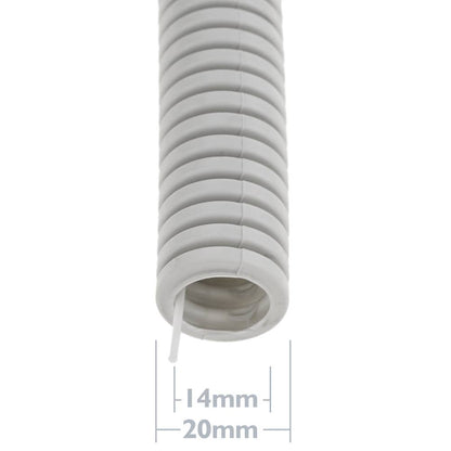 Tubo corrugado PVC con guía M-20 100 m Gris