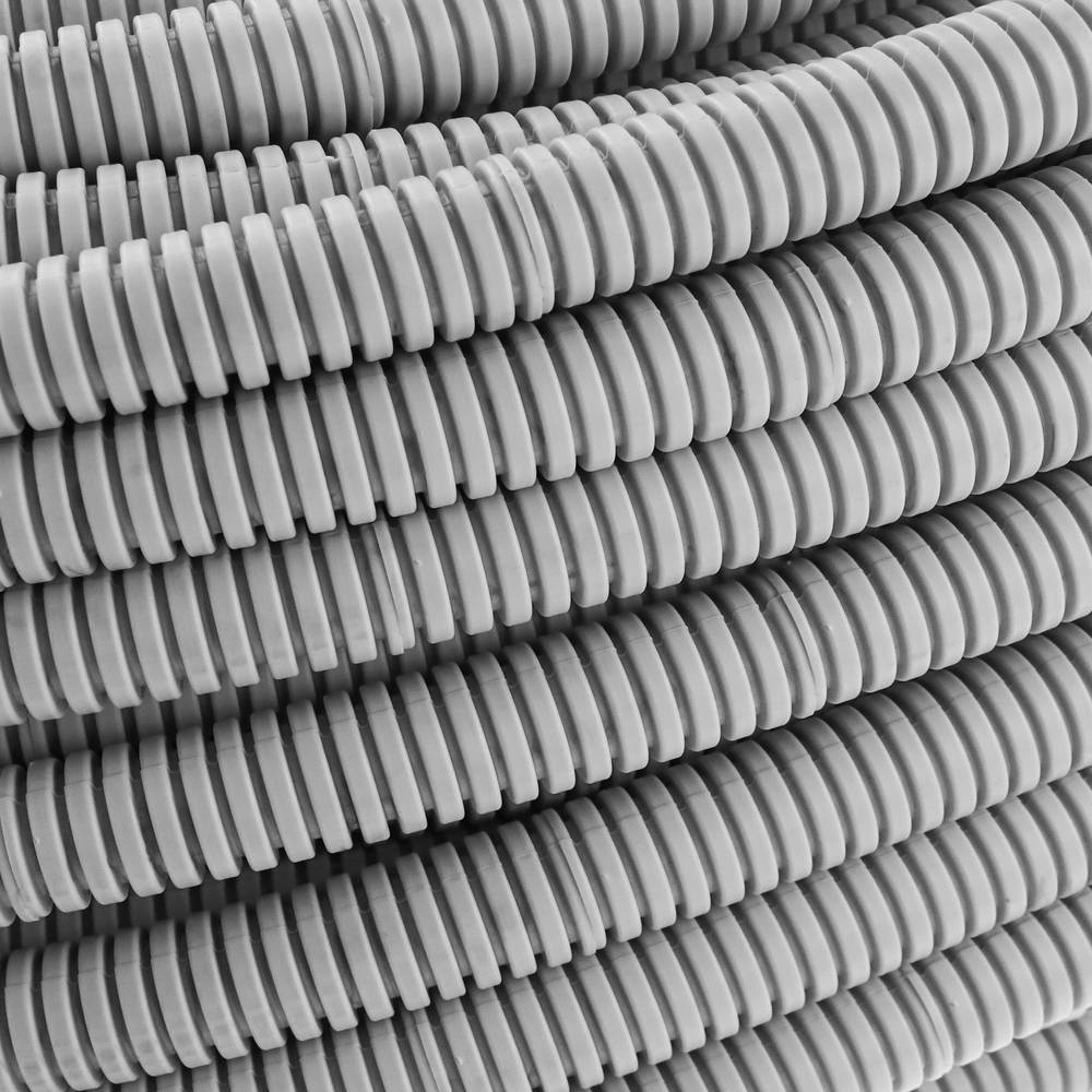 Tubo corrugado PVC con guía M-20 100 m Gris