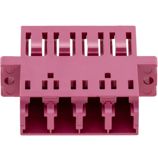 Acoplador de fibra óptica LC a LC multimodo OM4 cuádruple