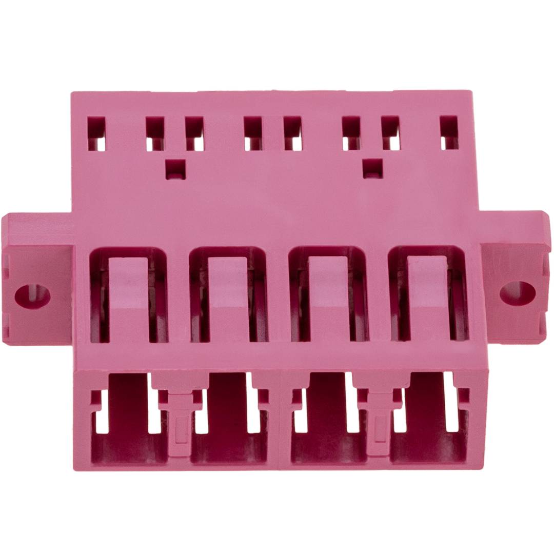 Acoplador de fibra óptica LC a LC multimodo OM4 cuádruple