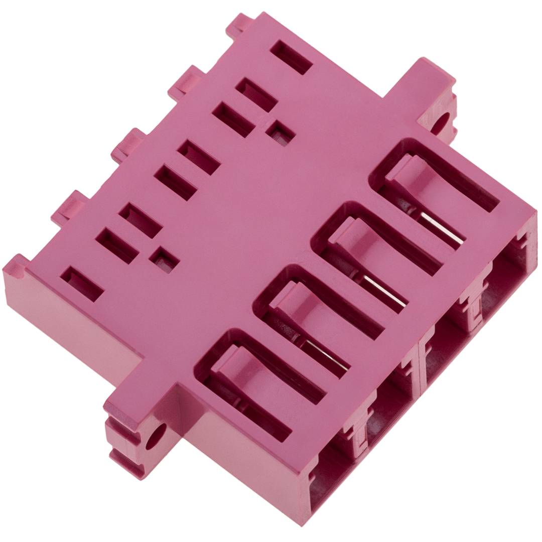Acoplador de fibra óptica LC a LC multimodo OM4 cuádruple