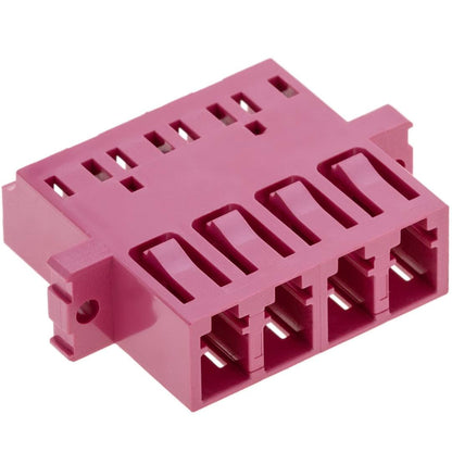 Acoplador de fibra óptica LC a LC multimodo OM4 cuádruple