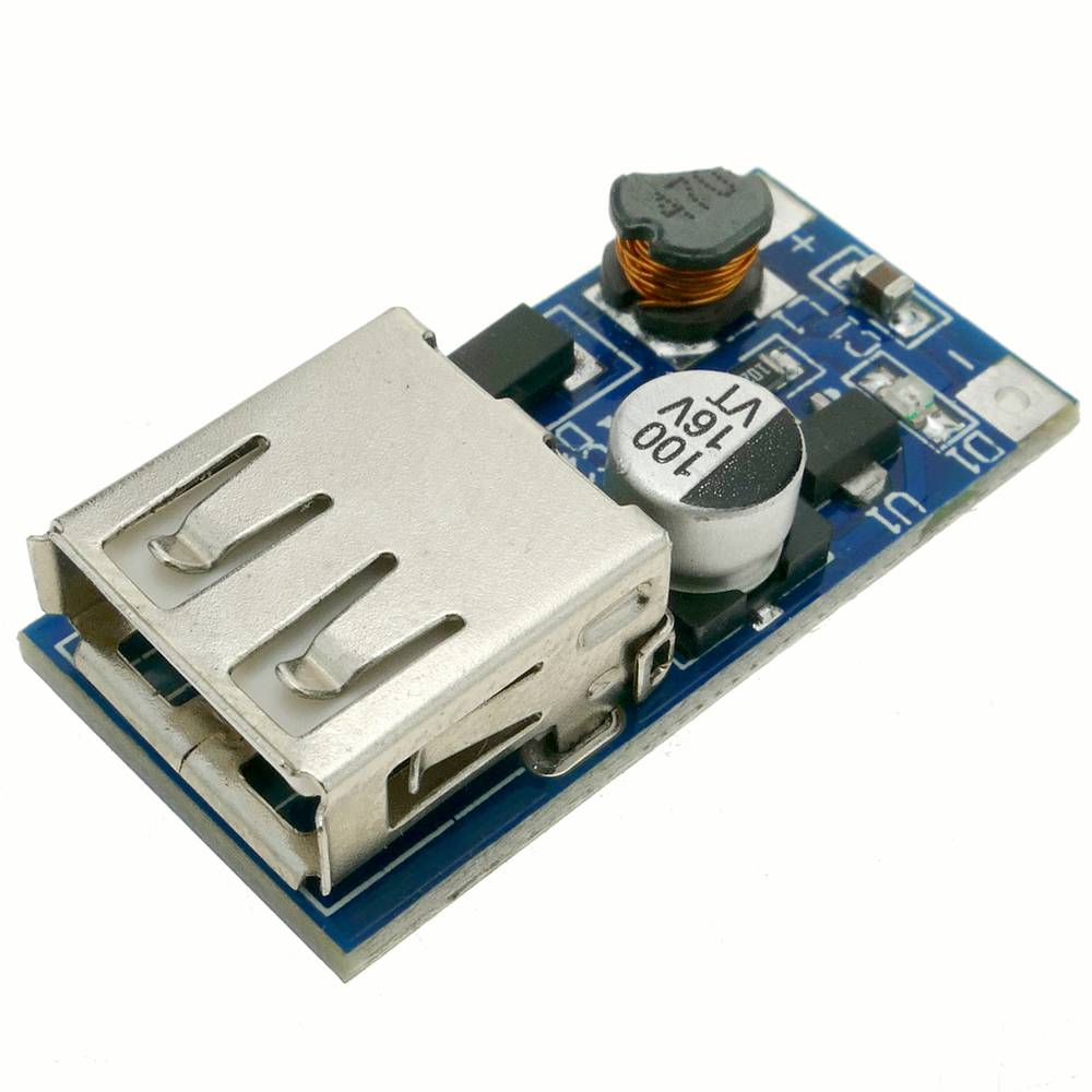 Fuente de alimentación DC-DC 0.9-5V a 5V de 600mA con conversor de voltaje USB DW-0417