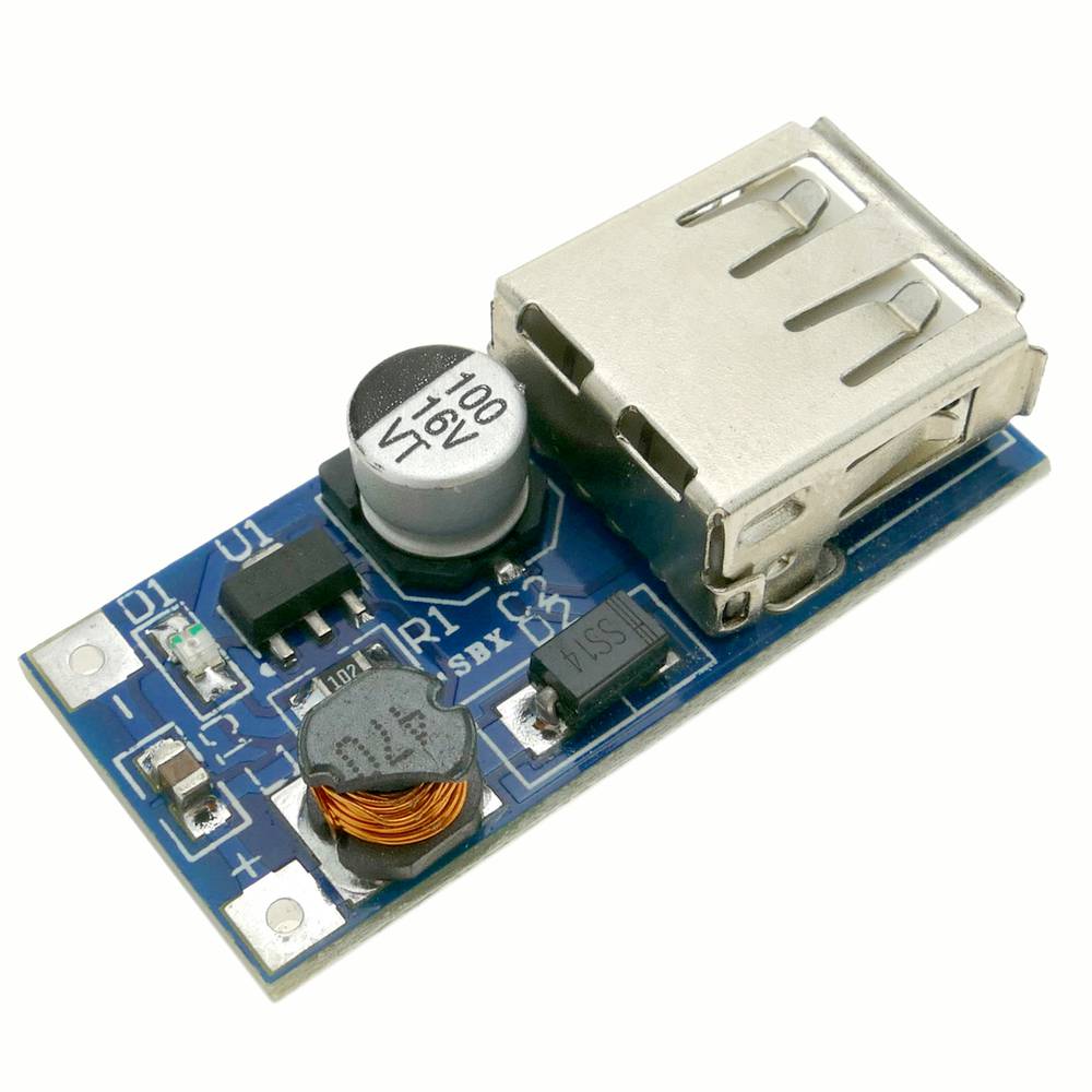 Fuente de alimentación DC-DC 0.9-5V a 5V de 600mA con conversor de voltaje USB DW-0417